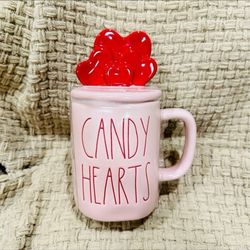 RAE DU DUNN PINK CANDY HEARTS MUG