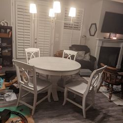 Dining Table (Real Wood) And Four Chairs