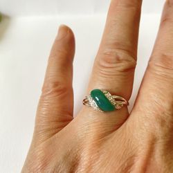 Sterling silver 925 Rings Natural Jade Rings Mother’s Day gift