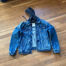 Hollister Men’s Medium Hooded Denim Jacket