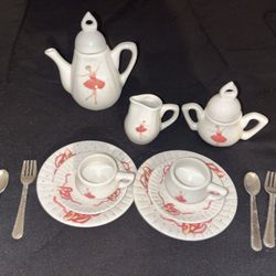 BALLERINA TEA SET BY DELTON NO BASKET