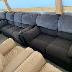 3 Piece Reclining Brown Couch Set “WE DELIVER”