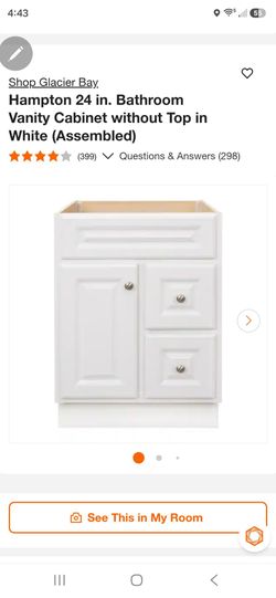Glacier Bay
Hampton 24 in. Bathroom Vanity Cabinet without Top in White (Assembled)