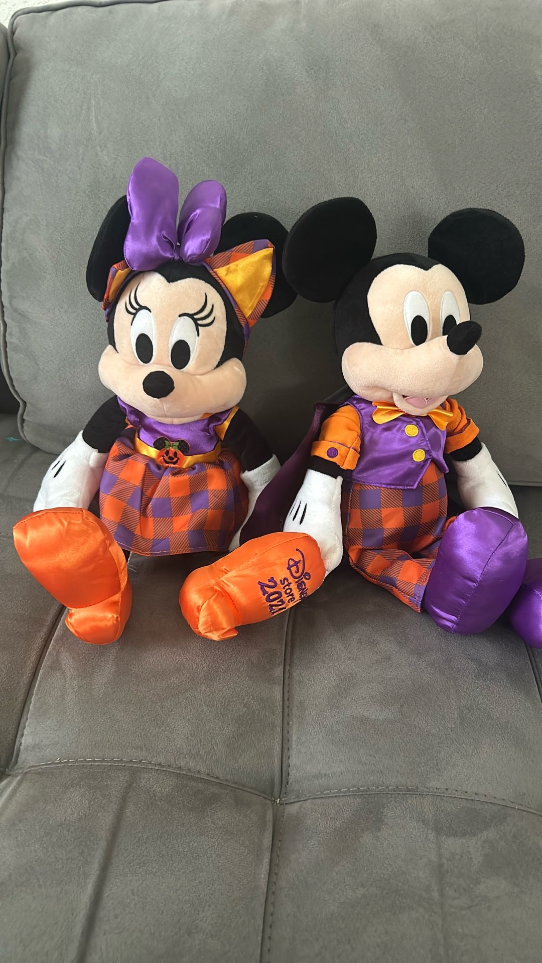 Disney Store Mickey And Minnie Halloween Plush