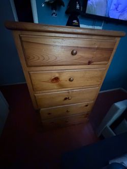Solid Pine Wood 5-Drawer Dresser