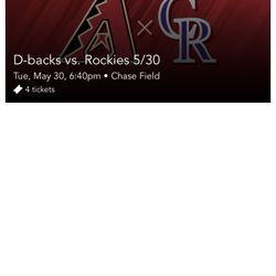 2 Tickets Dbacks Vs Rockies