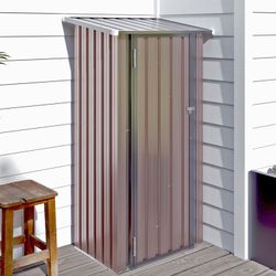 3’x2.1’ Outdoor Metal Storage Shed with Lockable Doors, Steel Utility Tool Shed, Metal Sheds Outdoor Storage for Garden, Patio, Backyard and Lawn, Bro