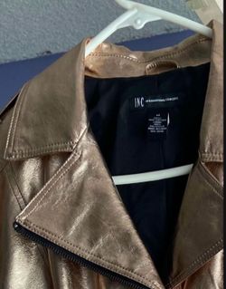 New S and M I.N.C Rose Gold Faux Leather Moto Jacket