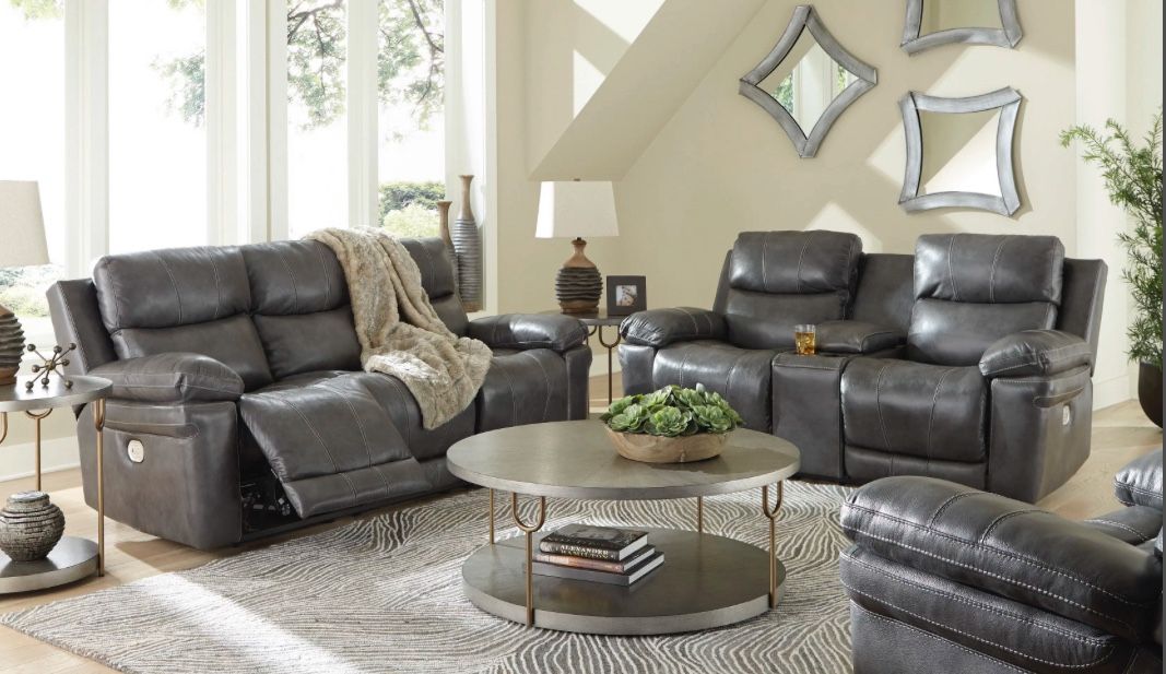 Ashley Furniture Edmar power reclining sofa and loveseat set