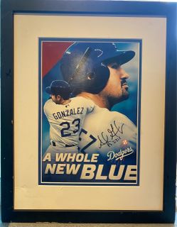 Adrian Gonzalez Signed Dodgers Framed Photo