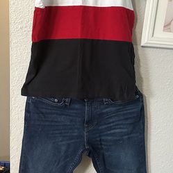 3 Pieces outfit For A Boy Size 26w 30L Jeans,small Hoody And Shirt From Hollister 