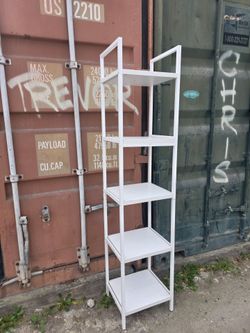 White Metal 5-Tier Ladder Shelf