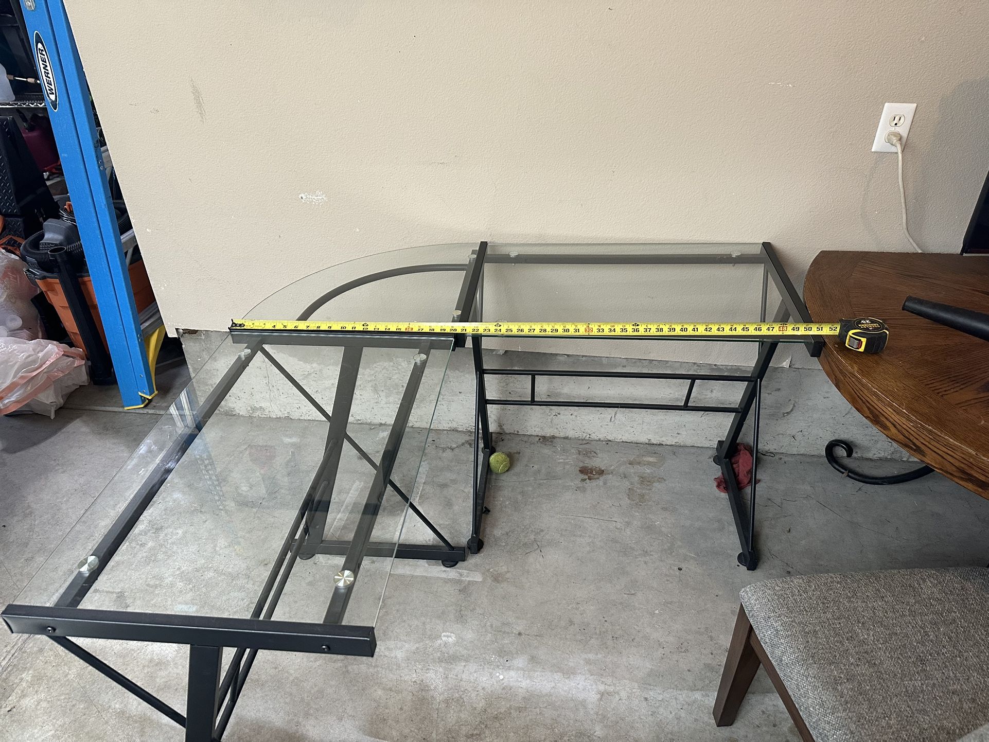 Glass L Shaped Desk