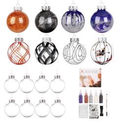 8 Pack Clear Plastic Ornaments,2.75 Inch For Crafts
