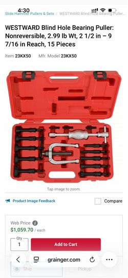 Westward Blind hole bearing puller set