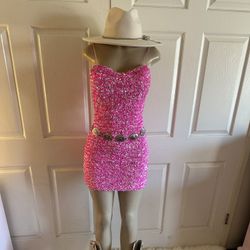 Pink Sequence Dress 