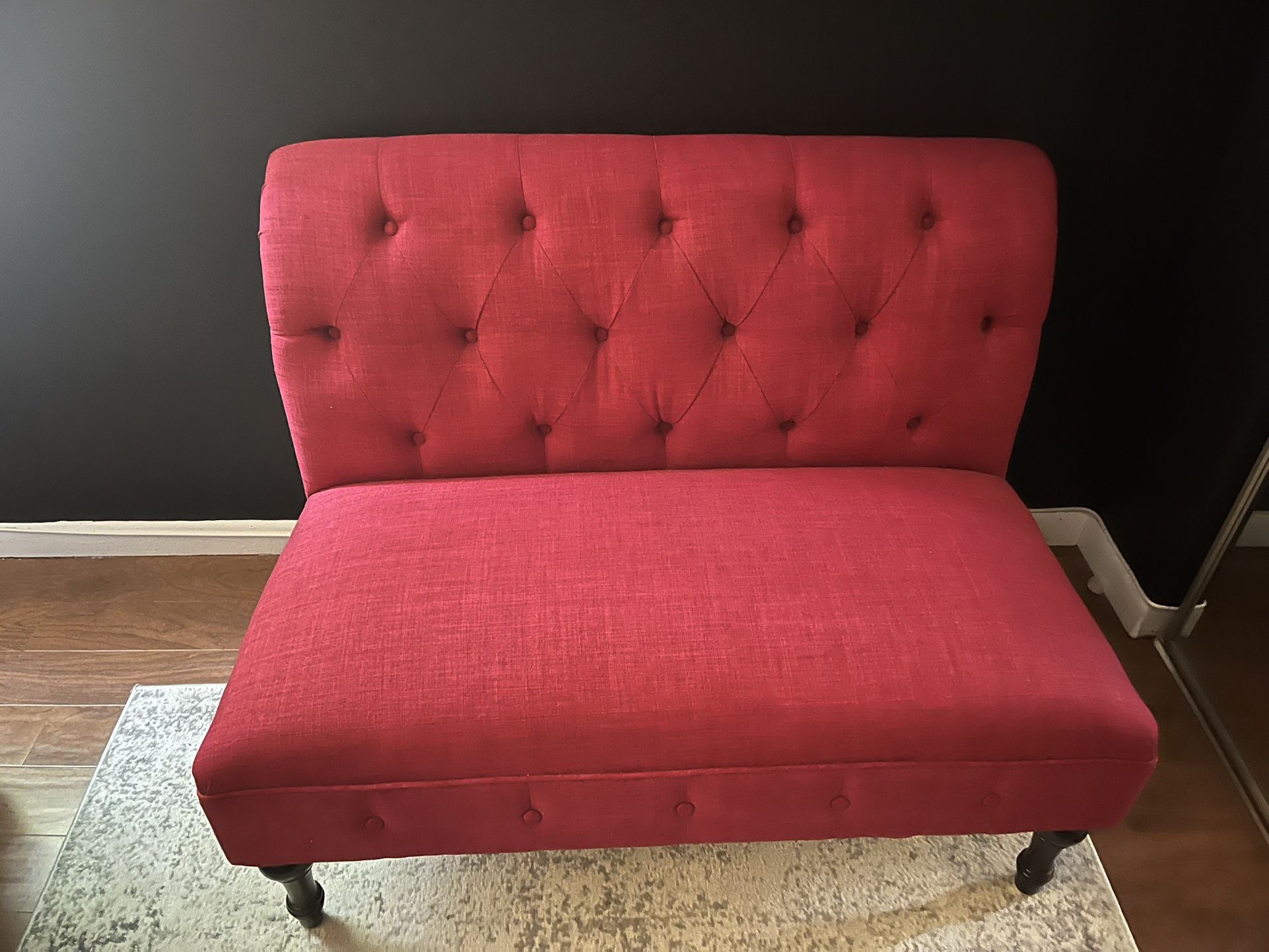 Red Loveseat – Small Couch / Accent Chair Like New