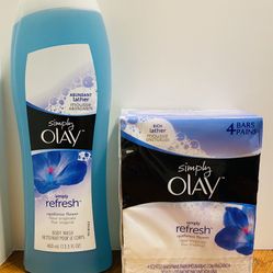 Simply Olay Simply Refresh Rainforest Flowers Body Wash & Bar Soap Set