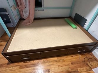 Queen Platform Bed Frame with Storage Drawers