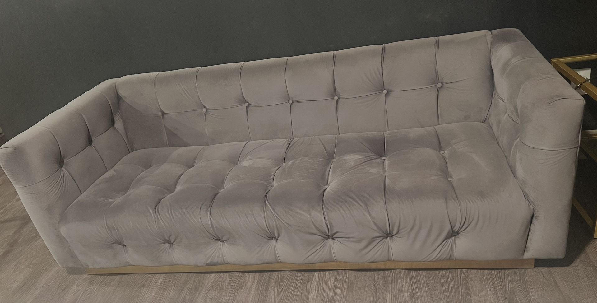 Grey Velvet Tuxedo Arm Sofa By Rosdorf Park