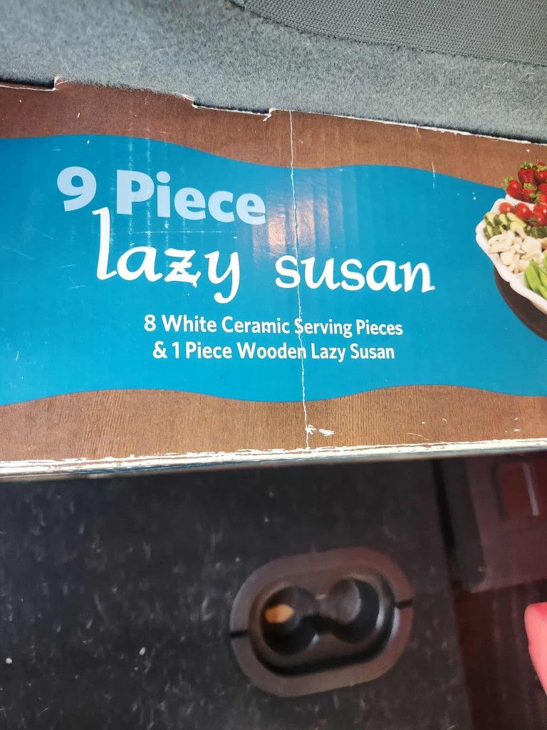 Lazy Susan - 9 Piece Stoneware Set