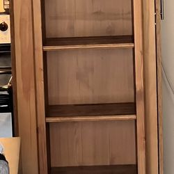 Skinny Wooden Bookcase w/4 Adjustable Shelves 