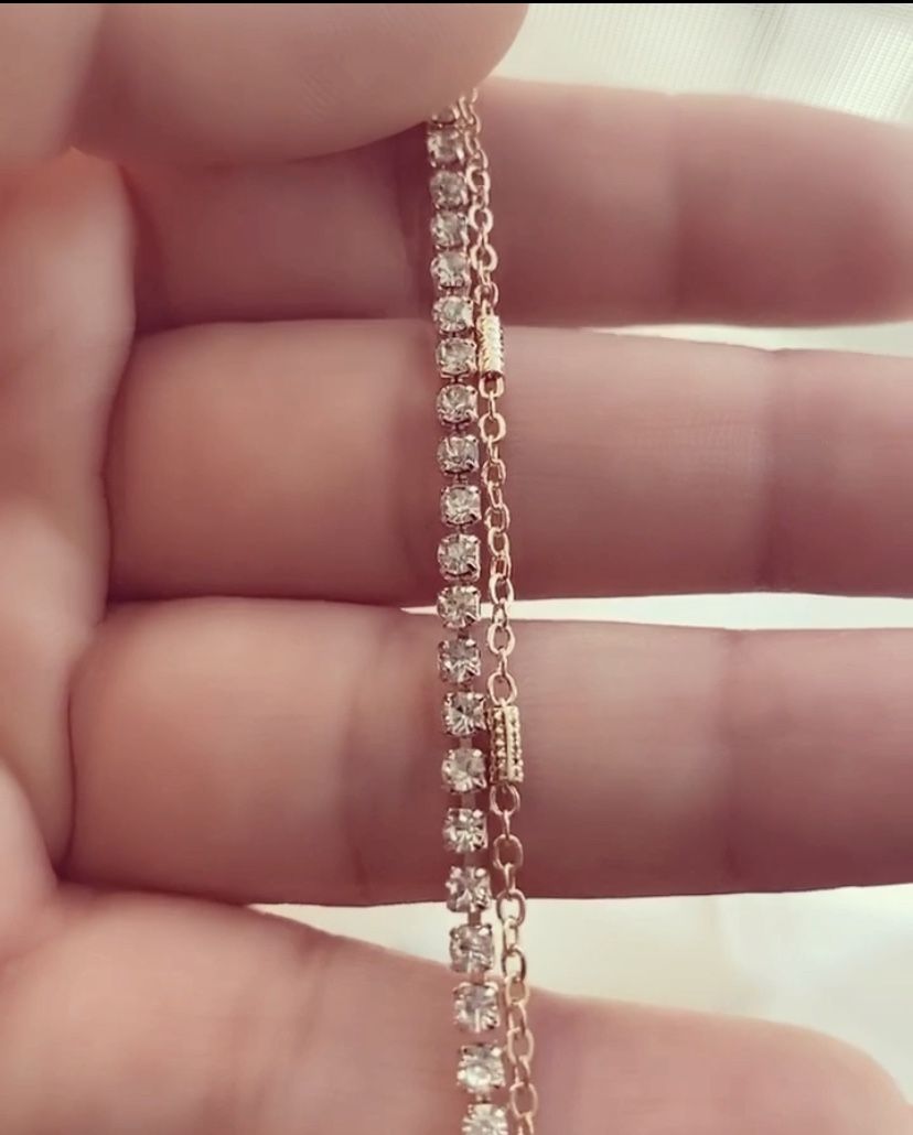 Diamond anklet bracelet