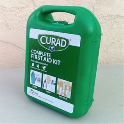 NEW First Aid Kit with 175 Pieces Includes Prep Pads, Towelettes, Gloves, Cold Pack, Eye Patch, Tweezers, Bandages, Gauze Pads & Tape in Carrying Case