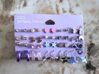 Claire’s Sensitive Solution Stud Earrings 20 Pairs Pack Brand New