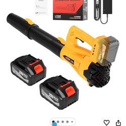 Leaf Blower Cordless, 21V Electric Leaf Blowers Lightweight Variable Speed Lithium Battery and Charger, Powered Lightweight Leaf Blower for Patio Lawn