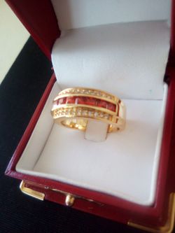 Gold Deep Plated Thick Elegant Diamond Ring Jewelry