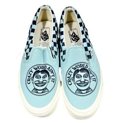 Vans x John Van Hamersveld OG Classic Slip On Shoes LX Crazy World Blue M9 W10.5