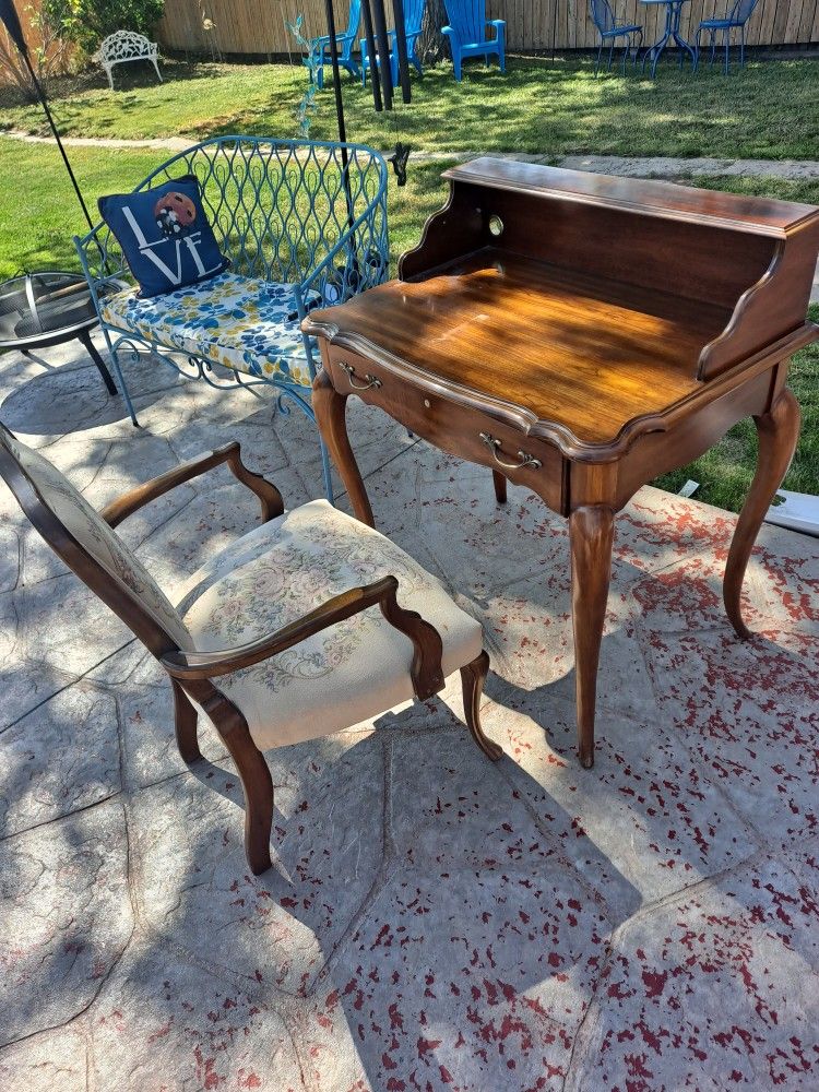 Desk And Antique Chair