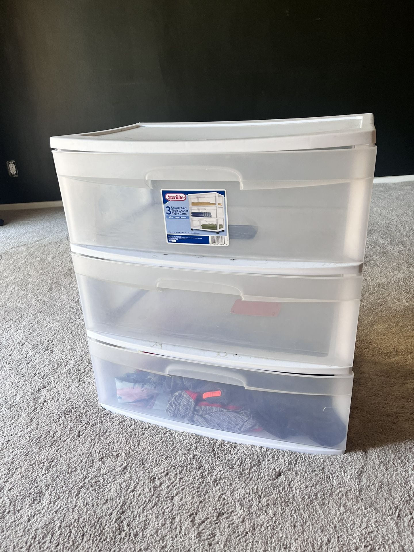 Plastic 3 Drawer Storage 