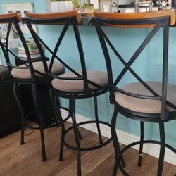 3 Iron Bar Stools