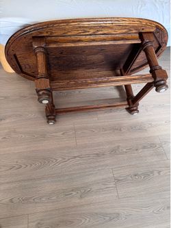 Solid Oak Oval Coffee Table