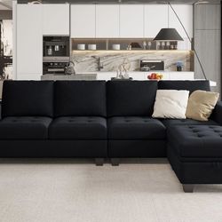 Brand New Black Velvet Couch