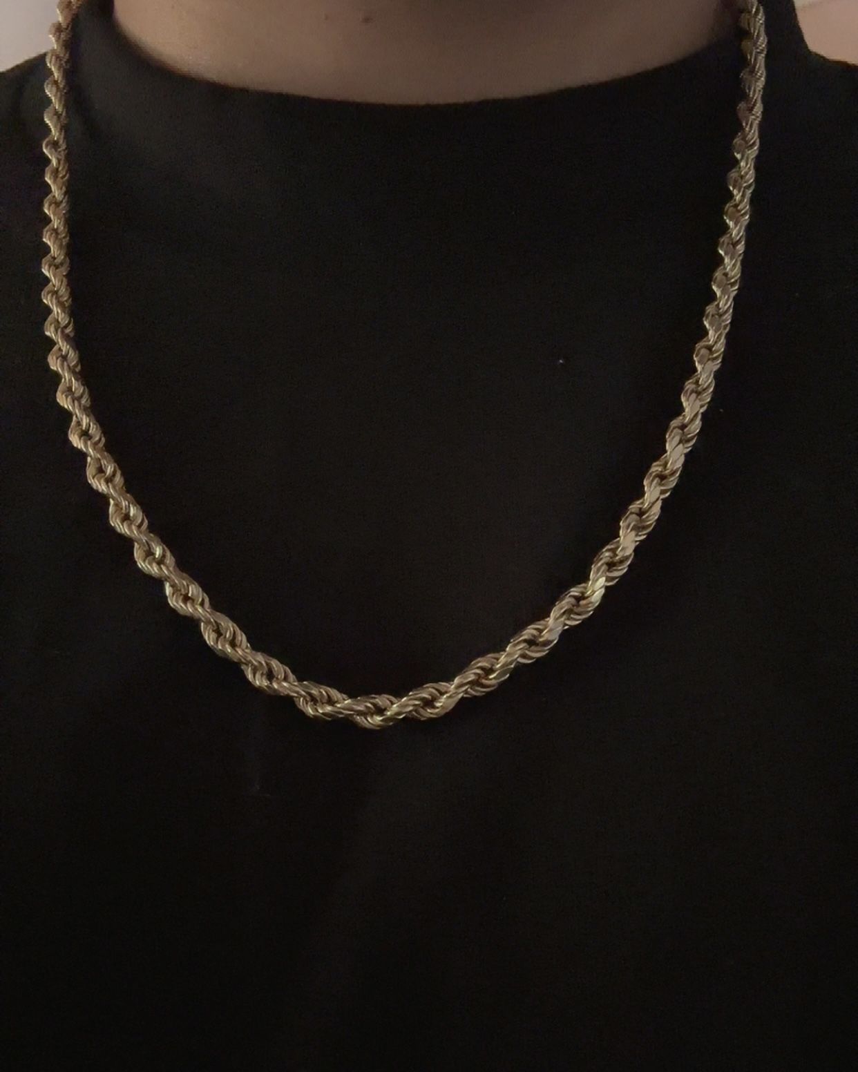 14k Semi Solid Gold Rope Chain