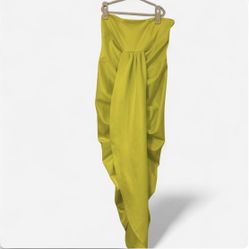 Chic Yellow Strapless Maxi Dress