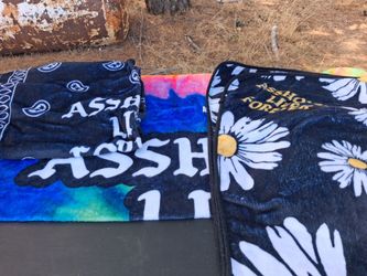 Asshole Live Forever Graphic Fleece Blankets – Set of 3