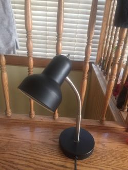 Desk lamp. Amazing shape? It's a dark brown and bronze-ish color
