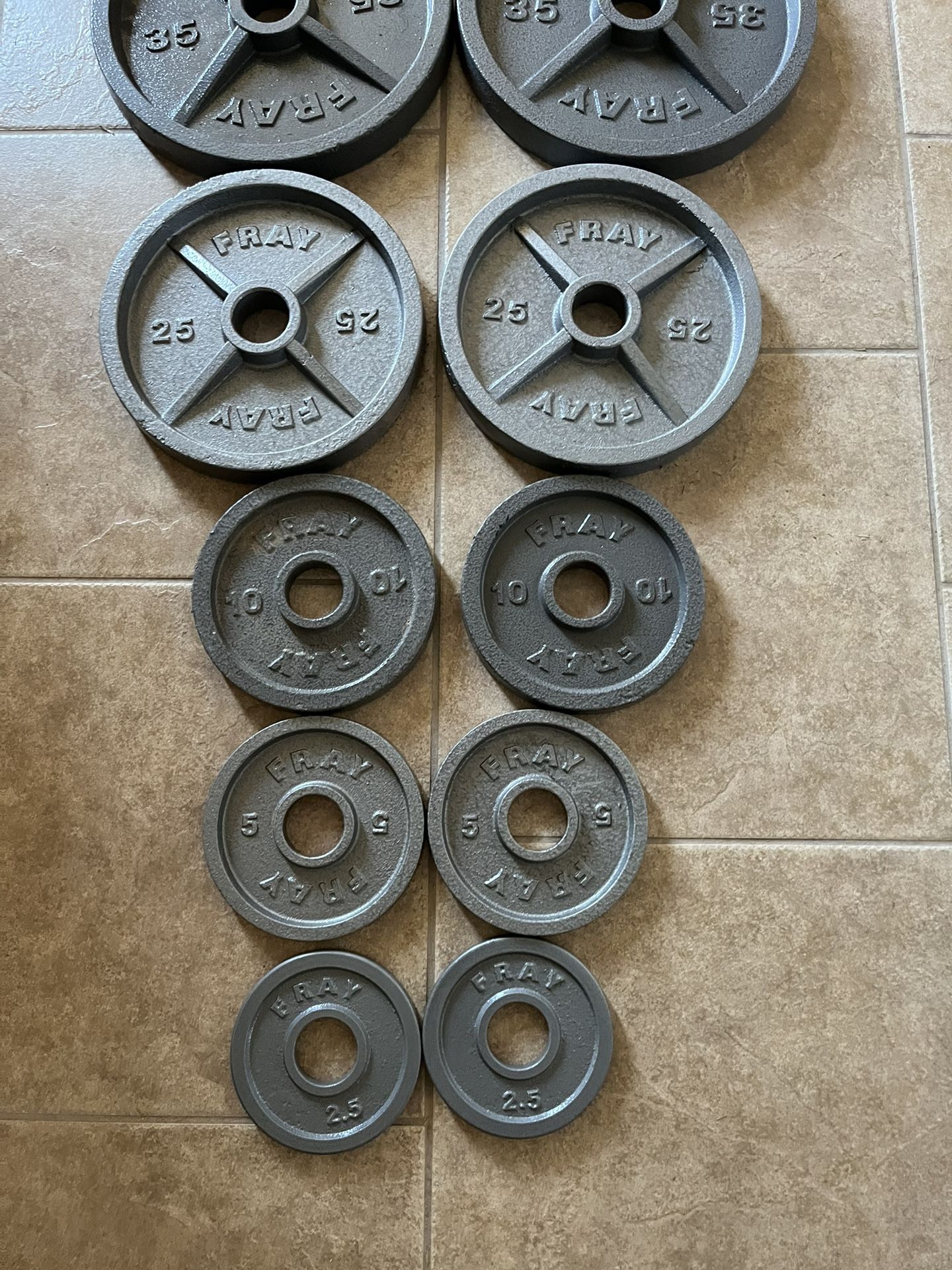 245lb Fray Fitness Olympic weight Plate Set