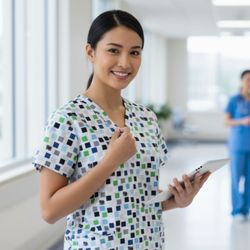 Divine Curves Women's Size 1X Medical Scrub Top W25" X L28" Multi-Color Squares.
The image displays a Divine Curves women's scrub top. This brand is k