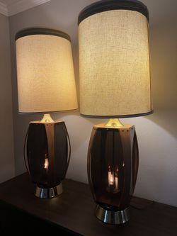 Pair Of Vintage Lawrin Table Lamps, Danish, Mid century