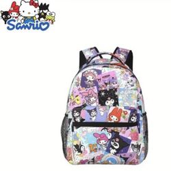Sanrio Kuromi Anime Backpack, Daypack Travel Camping Bag Lightweight 3D Print Backpack