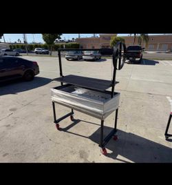 asador Santa María 20x48 para carbón o mezquite con barra gruesa de 3/8