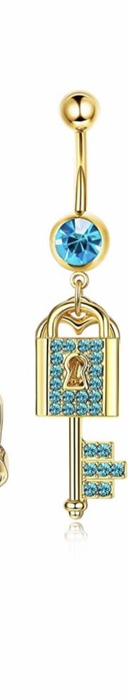 key lock belly rings