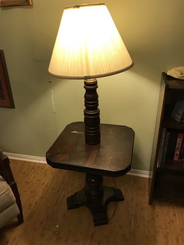 Vintage Dark Wood Nightstand End Table With Lamp And Lampshade For Vintage Dark Wood Nightstand End Table With Lamp And Lampshade For In Austin Tx Offerup