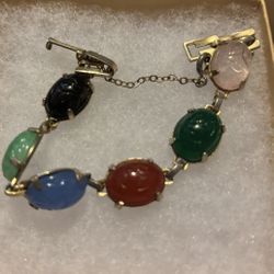 Vintage Multicolor Scarab Bracelet.