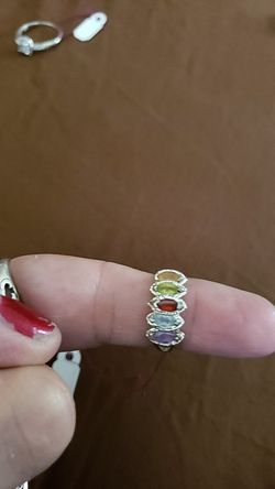 Multi stone 925 silver ring
